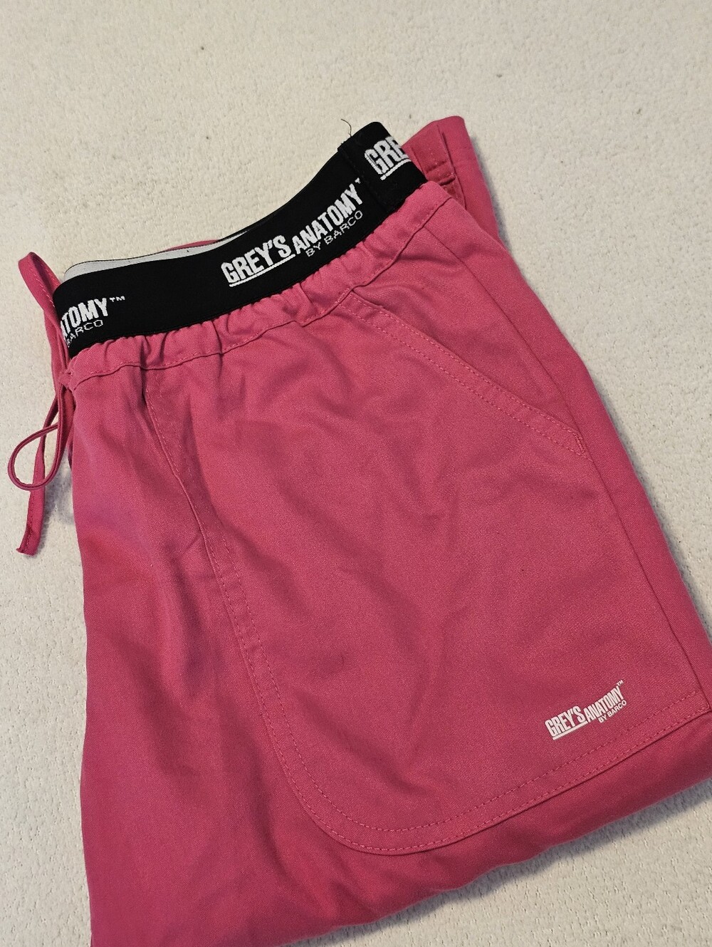 Greys Anatomy By Barco Active Size Small Hot Pink Blk Scrubs Bottoms Only Euc